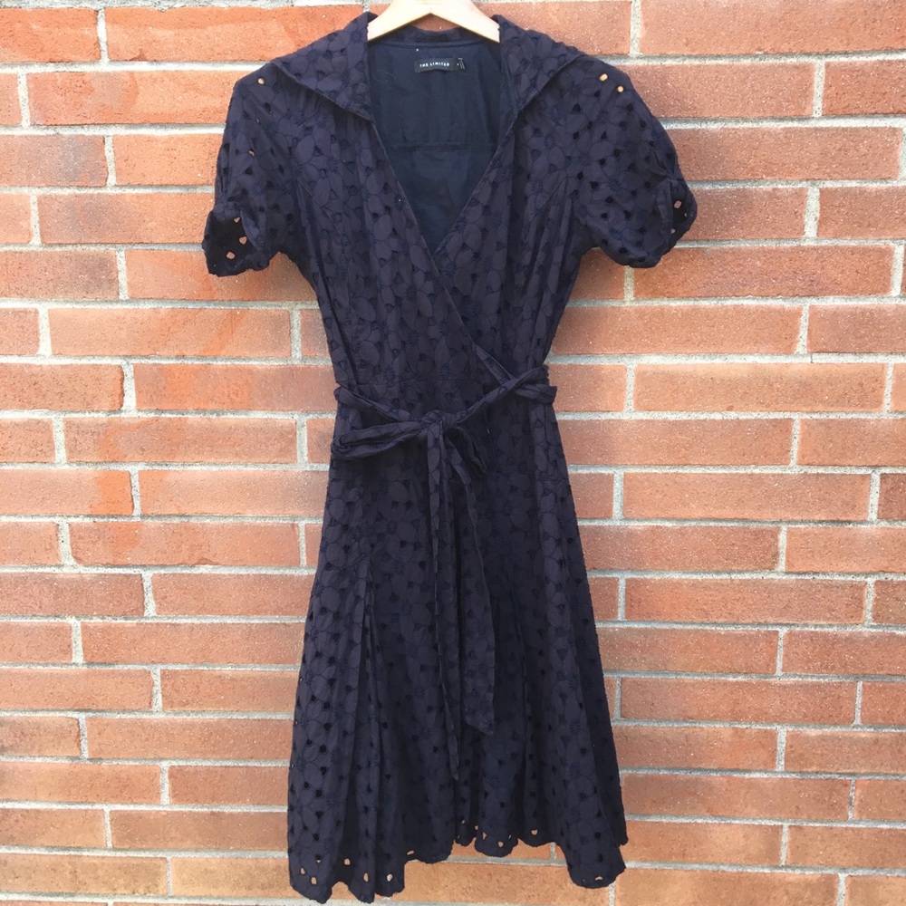 The Limited Wrap Eyelet Collared Dress 4